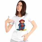 Fashion, accesorii si bijuterii - Femei - Imbracaminte femei - Tricouri si topuri femei - Tricou Femei Paddington Peru Urs Palarie, alb, marime XL - Infinity.ro