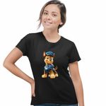 Fashion, accesorii si bijuterii - Femei - Imbracaminte femei - Tricouri si topuri femei - Tricou Femei Paw Patrol Chase Patrula Catelusilor Politist, negru, marime XL - Infinity.ro