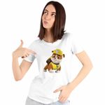 Fashion, accesorii si bijuterii - Femei - Imbracaminte femei - Tricouri si topuri femei - Tricou Femei Paw Patrol Rubble Patrula Catelusilor Mecanic, alb, marime 3XL - Infinity.ro