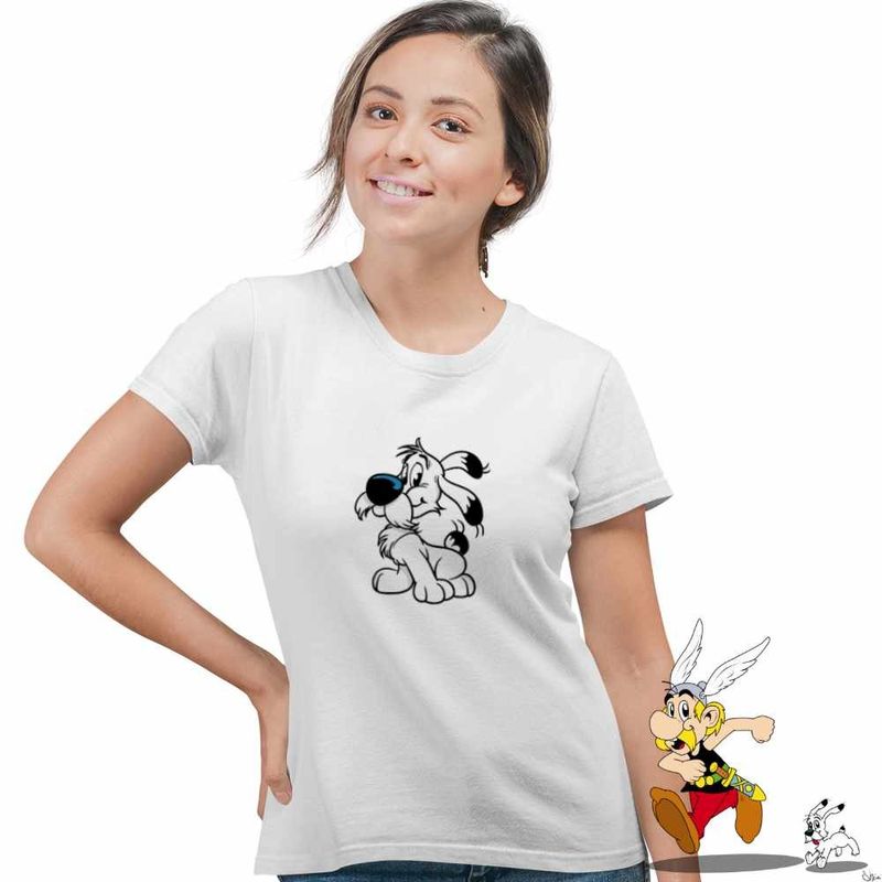 Fashion, accesorii si bijuterii - Femei - Imbracaminte femei - Tricouri si topuri femei - Tricou Femei Dogmatix Desene Animate Catelus Asterix, alb, marime XL - Infinity.ro