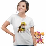 Fashion, accesorii si bijuterii - Femei - Imbracaminte femei - Tricouri si topuri femei - Tricou Femei Paw Patrol Rubble Patrula Catelusilor Mecanic, alb, marime 3XL - Infinity.ro
