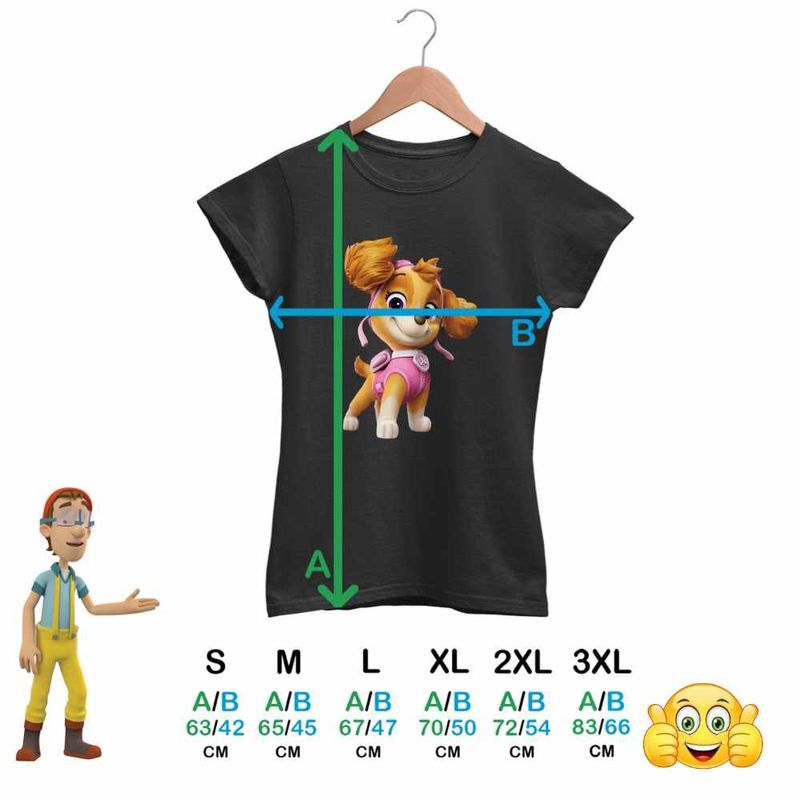 Fashion, accesorii si bijuterii - Femei - Imbracaminte femei - Tricouri si topuri femei - Tricou Femei Paw Patrol Skye Patrula Catelusilor Pilot, negru, marime S - Infinity.ro