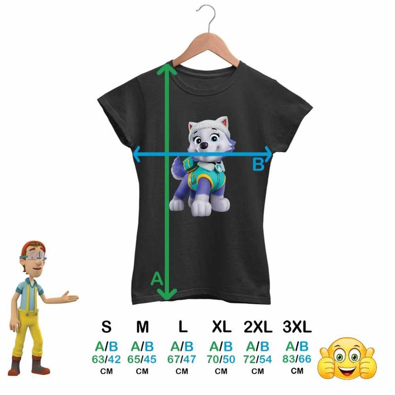 Fashion, accesorii si bijuterii - Femei - Imbracaminte femei - Tricouri si topuri femei - Tricou Femei Paw Patrol Everest Patrula Catelusilor Pompier, negru, marime XL - Infinity.ro