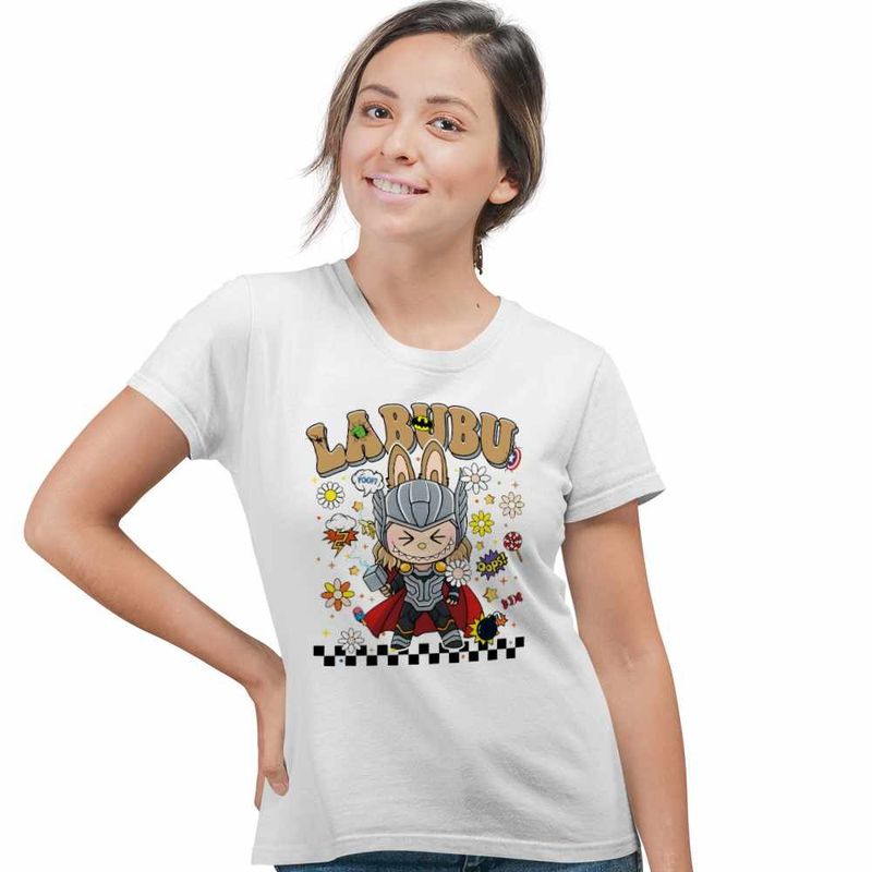 Fashion, accesorii si bijuterii - Femei - Imbracaminte femei - Tricouri si topuri femei - Tricou Femei Labubu Thor Ragnarok, alb, marime 3XL - Infinity.ro