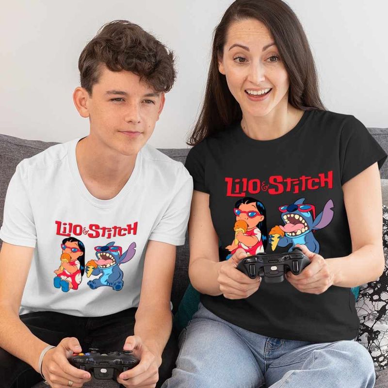 Fashion, accesorii si bijuterii - Femei - Imbracaminte femei - Tricouri si topuri femei - Tricou Femei Lilo Stitch Cool Vibes, alb, marime 2XL - Infinity.ro