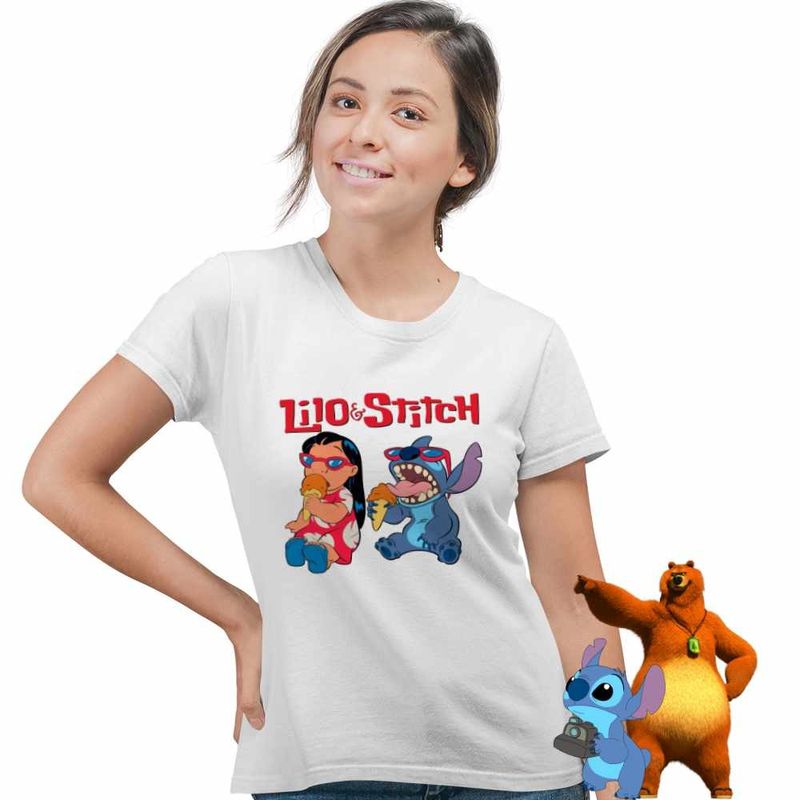 Fashion, accesorii si bijuterii - Femei - Imbracaminte femei - Tricouri si topuri femei - Tricou Femei Lilo Stitch Cool Vibes, alb, marime 2XL - Infinity.ro