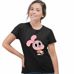 Fashion, accesorii si bijuterii - Femei - Imbracaminte femei - Tricouri si topuri femei - Tricou Femei Gumball Anais Watterson, negru, marime L - Infinity.ro