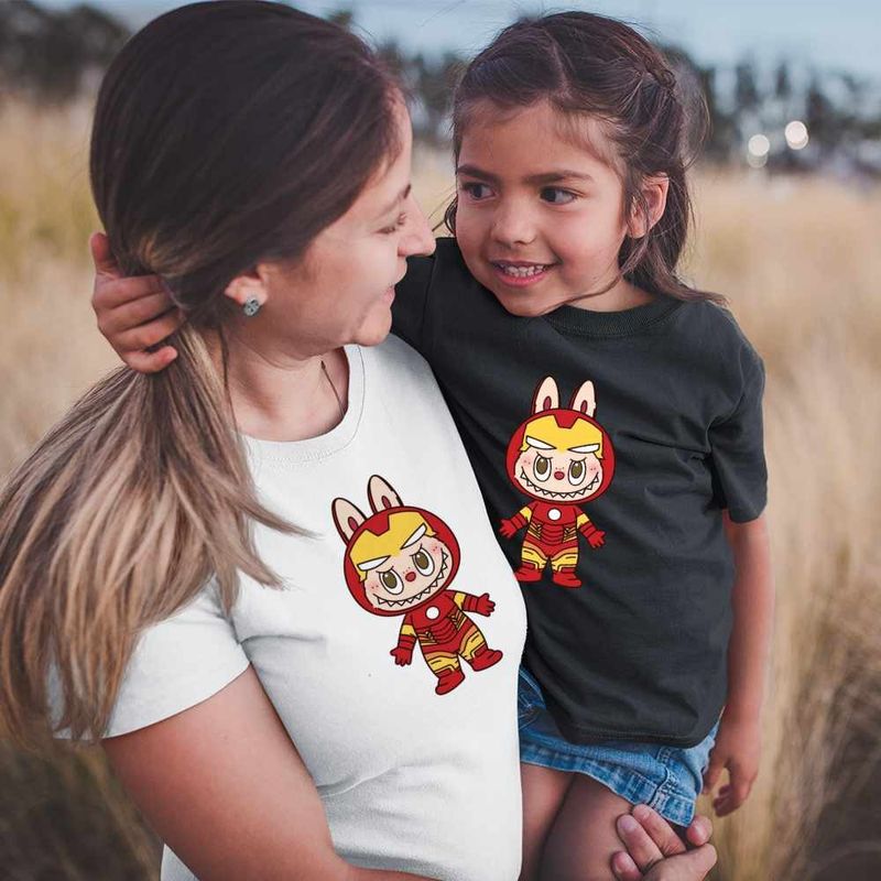 Fashion, accesorii si bijuterii - Femei - Imbracaminte femei - Tricouri si topuri femei - Tricou Femei Labubu Iron Man Marvel, negru, marime S - Infinity.ro