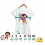 Fashion, accesorii si bijuterii - Femei - Imbracaminte femei - Tricouri si topuri femei - Tricou Femei Dora Explorer Maimuta Aventuri, alb, marime S - Infinity.ro