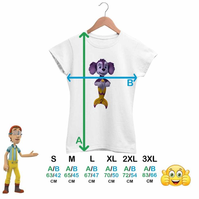 Fashion, accesorii si bijuterii - Femei - Imbracaminte femei - Tricouri si topuri femei - Tricou Femei Paw Patrol Merpups Baby Patrula Catelusilor Sirena, alb, marime L - Infinity.ro