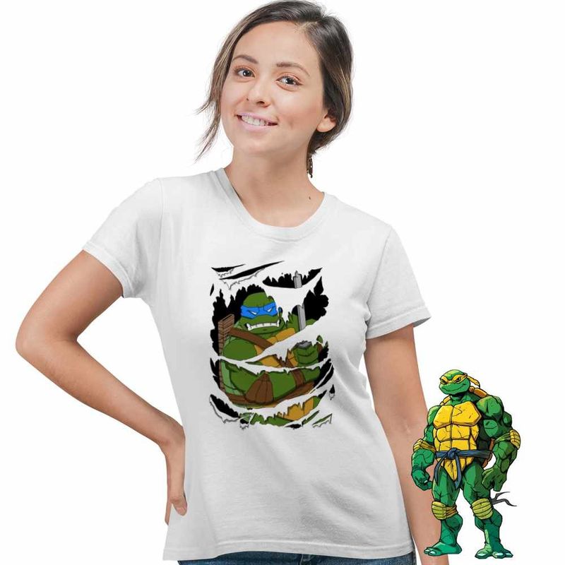 Fashion, accesorii si bijuterii - Femei - Imbracaminte femei - Tricouri si topuri femei - Tricou Femei Testoasele Ninja Lupta Mutant Teenage, alb, marime 2XL - Infinity.ro