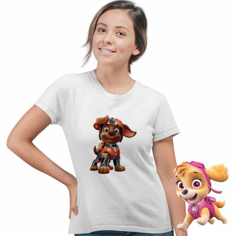 Fashion, accesorii si bijuterii - Femei - Imbracaminte femei - Tricouri si topuri femei - Tricou Femei Paw Patrol Zuma Patrula Catelusilor, alb, marime 3XL - Infinity.ro