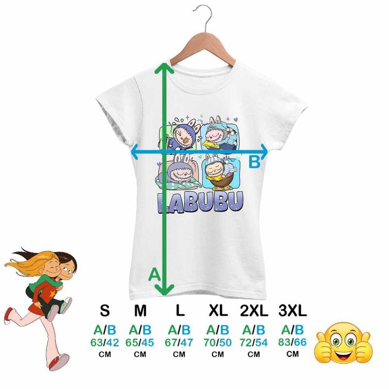 Fashion, accesorii si bijuterii - Femei - Imbracaminte femei - Tricouri si topuri femei - Tricou Femei Labubu Cute Baby, alb, marime M - Infinity.ro