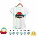 Fashion, accesorii si bijuterii - Femei - Imbracaminte femei - Tricouri si topuri femei - Tricou Femei South Park Jurassic Dinozauri T-Rex, alb, marime M - Infinity.ro