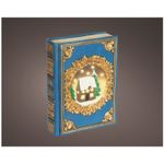 Casa si Gradina - Decoratiuni - Decoratiuni de sezon - Decoratiune Craciun carte decorativa cu casuta si lumini, 6.5x16.5x22 cm, albastru - Infinity.ro