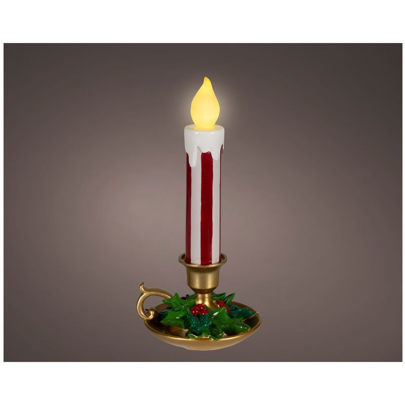 Casa si Gradina - Decoratiuni - Decoratiuni de sezon - Decoratiune Craciun Lumanare cu LED si sfesnic, lumina calda, 37.5 cm, multicolor - Infinity.ro