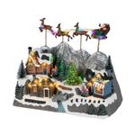 Casa si Gradina - Decoratiuni - Decoratiuni de sezon - Decoratiune Sat de Craciun cu sanie in miscare, muzica si lumini LED, 19.5x35x27 cm, multicolor - Infinity.ro