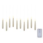 Casa si Gradina - Decoratiuni - Decoratiuni de sezon - Set 10 Lumanari LED suspendate cu telecomanda, efect flacara, lumina calda, 15 cm, auriu - Infinity.ro
