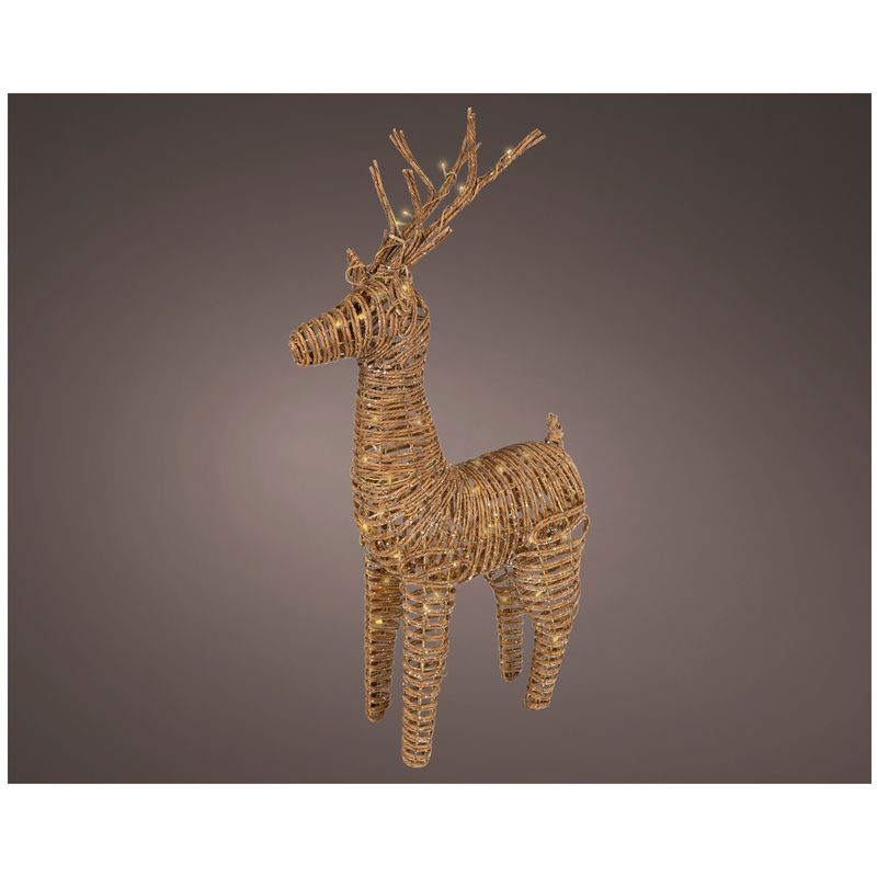 Casa si Gradina - Decoratiuni - Decoratiuni de sezon - Decoratiune exterior Craciun model Ren din rachita, 72 LED, 24x60x104 cm, IP44 - Infinity.ro