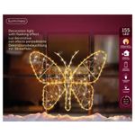 Casa si Gradina - Decoratiuni - Decoratiuni de sezon - Decoratiune exterior Craciun Fluture, lumina calda, 155 LED, 28x23 cm, IP44 - Infinity.ro