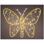 Casa si Gradina - Decoratiuni - Decoratiuni de sezon - Decoratiune exterior Craciun Fluture, lumina calda, 155 LED, 28x23 cm, IP44 - Infinity.ro