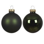 Casa si Gradina - Decoratiuni - Decoratiuni de sezon - Set 4 globuri brad Craciun cu aspect stralucitor si mat, 10 cm, verde - Infinity.ro