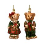 Casa si Gradina - Decoratiuni - Decoratiuni de sezon - Set 2 ornamente brad model Ursuleti fata si baiat, 13 cm, multicolor - Infinity.ro
