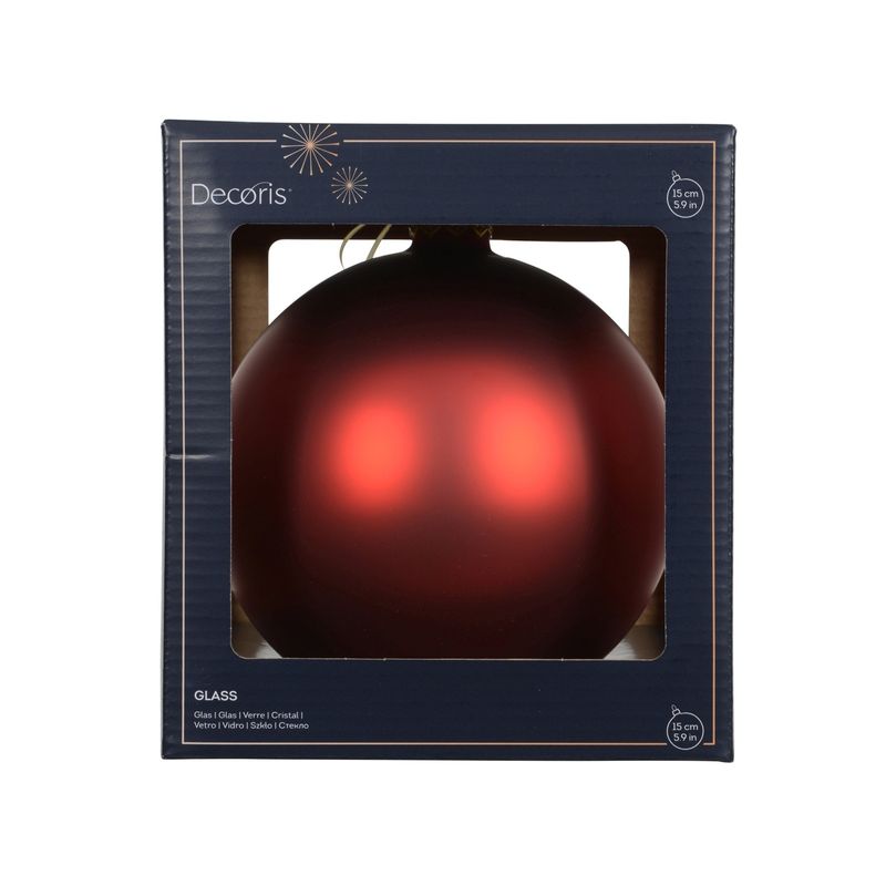 Casa si Gradina - Decoratiuni - Decoratiuni de sezon - Glob brad Craciun mat, 15 cm, rosu - Infinity.ro
