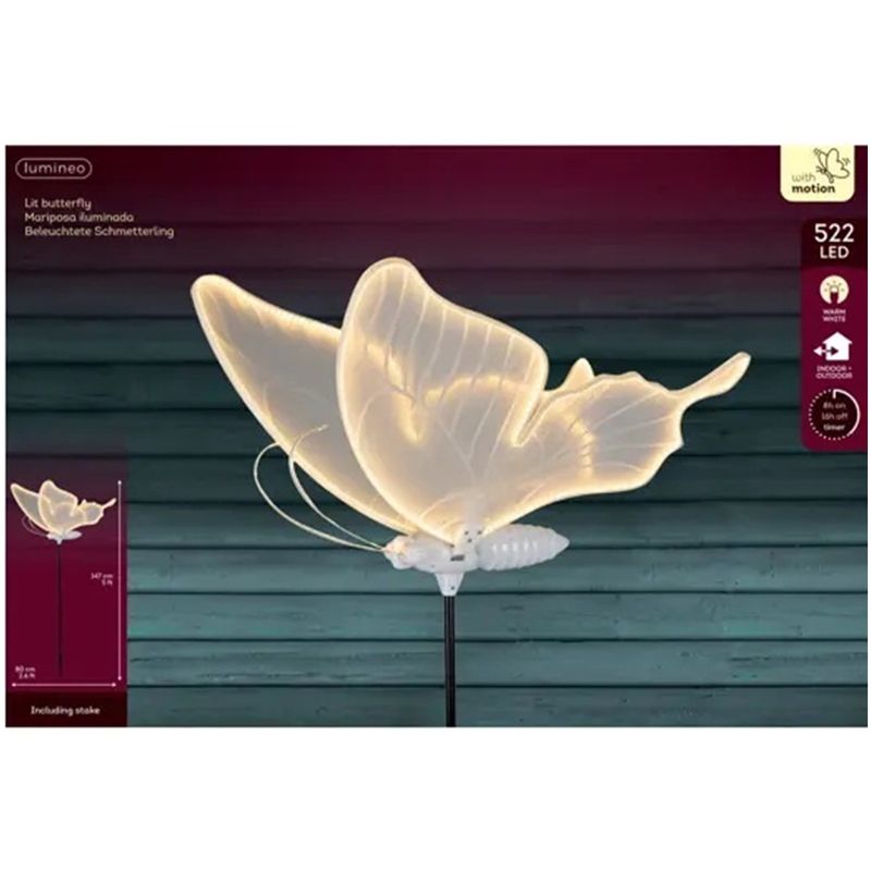 Casa si Gradina - Decoratiuni - Decoratiuni de sezon - Decoratiune exterior Craciun Fluture cu aripi in miscare, lumina calda, 522 LED-uri, 65x80x32 cm - Infinity.ro