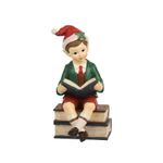 Casa si Gradina - Decoratiuni - Decoratiuni de sezon - Decoratiune Craciun model Elf baietel cu carte, 41 cm, multicolor - Infinity.ro
