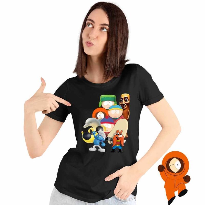 Fashion, accesorii si bijuterii - Femei - Imbracaminte femei - Tricouri si topuri femei - Tricou Femei South Park Tung Sahur Strumf Sportiv Yosemite Sam Brainrot Italian, negru, marime M - Infinity.ro
