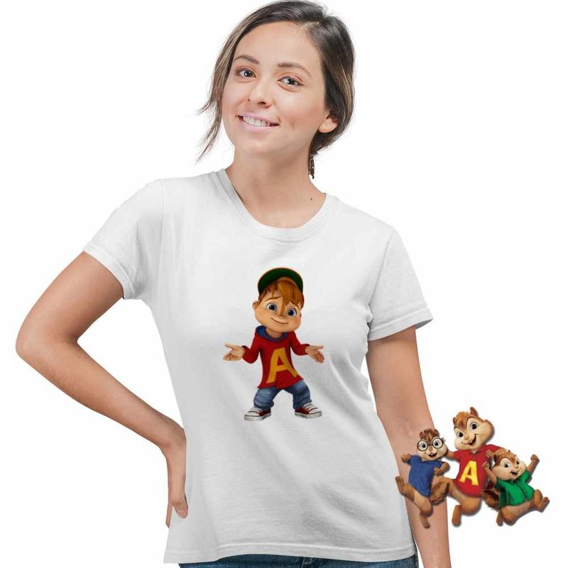 Fashion, accesorii si bijuterii - Femei - Imbracaminte femei - Tricouri si topuri femei - Tricou Femei Alvin Alvinnn Veveritele, alb, marime S - Infinity.ro