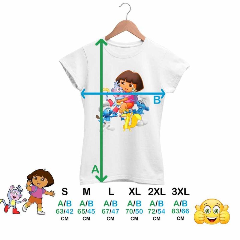 Fashion, accesorii si bijuterii - Femei - Imbracaminte femei - Tricouri si topuri femei - Tricou Femei Dora Strumfii Bucatarul Rusinosul Hotomanul, alb, marime S - Infinity.ro