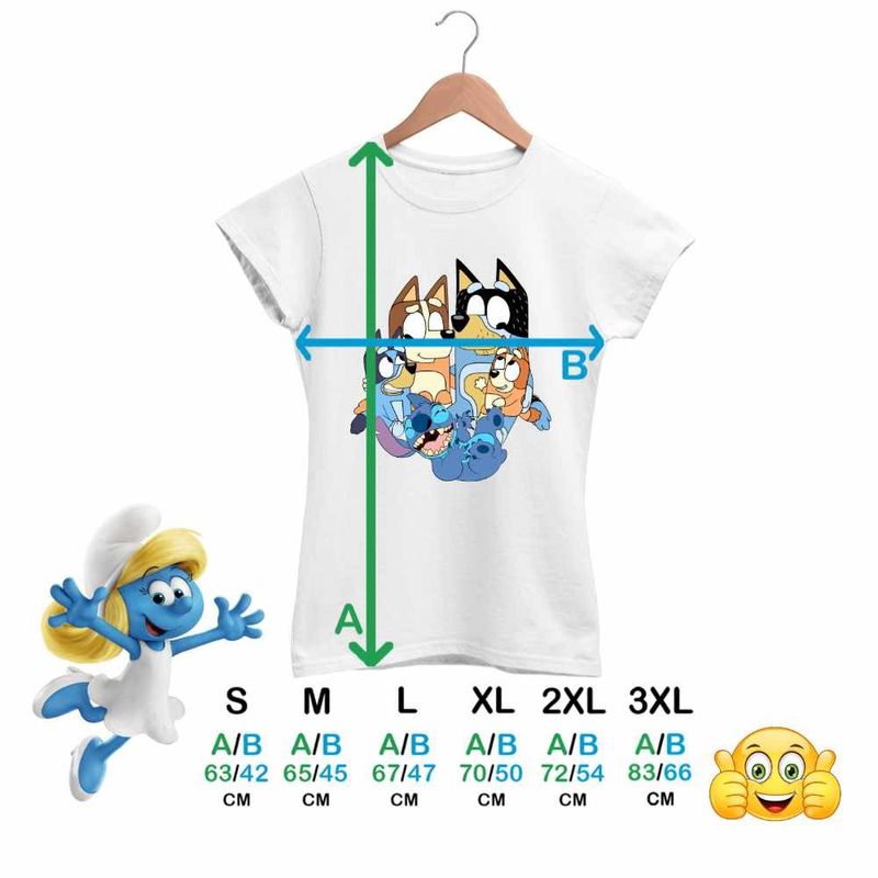 Fashion, accesorii si bijuterii - Femei - Imbracaminte femei - Tricouri si topuri femei - Tricou Femei Bluey Family Stitch Stich Bingo, alb, marime M - Infinity.ro