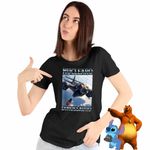 Fashion, accesorii si bijuterii - Femei - Imbracaminte femei - Tricouri si topuri femei - Tricou Femei Nuclearo Dinossauro Italian Meme Brainrot Brain Rot, negru, marime L - Infinity.ro
