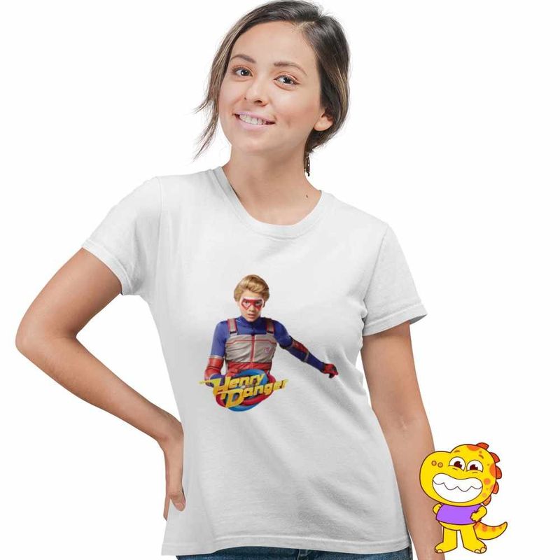Fashion, accesorii si bijuterii - Femei - Imbracaminte femei - Tricouri si topuri femei - Tricou Femei Henry Danger Aventuri, alb, marime L - Infinity.ro