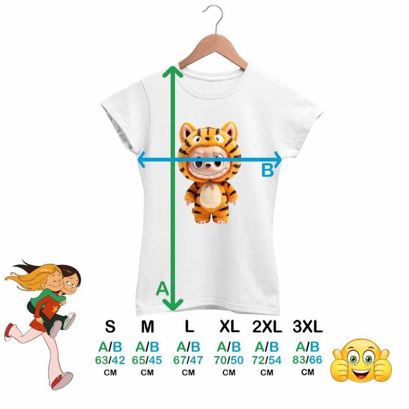 Fashion, accesorii si bijuterii - Femei - Imbracaminte femei - Tricouri si topuri femei - Tricou Femei Labubu Tigru Jungla, alb, marime M - Infinity.ro