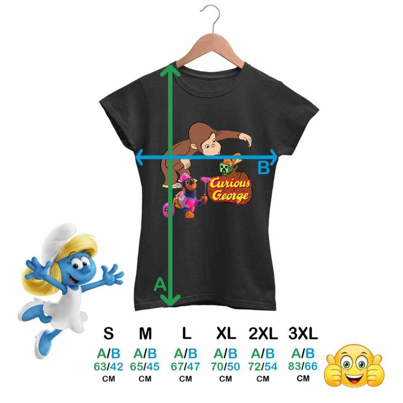 Fashion, accesorii si bijuterii - Femei - Imbracaminte femei - Tricouri si topuri femei - Tricou Femei Curious George Creeper Gradina Zoologica, negru, marime 3XL - Infinity.ro