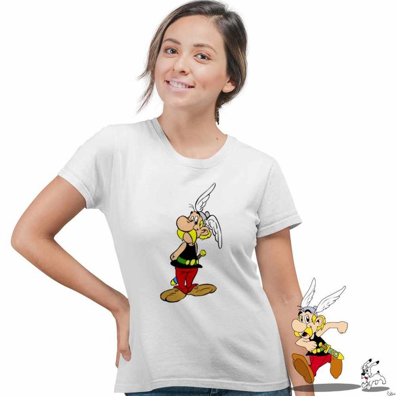 Fashion, accesorii si bijuterii - Femei - Imbracaminte femei - Tricouri si topuri femei - Tricou Femei Asterix Obelix Galia Antica Cleopatra, alb, marime M - Infinity.ro