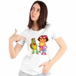 Fashion, accesorii si bijuterii - Femei - Imbracaminte femei - Tricouri si topuri femei - Tricou Femei Dora Exploratoarea Franklin Explorer Maimuta, alb, marime 2XL - Infinity.ro