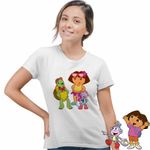 Fashion, accesorii si bijuterii - Femei - Imbracaminte femei - Tricouri si topuri femei - Tricou Femei Dora Exploratoarea Franklin Explorer Maimuta, alb, marime 2XL - Infinity.ro
