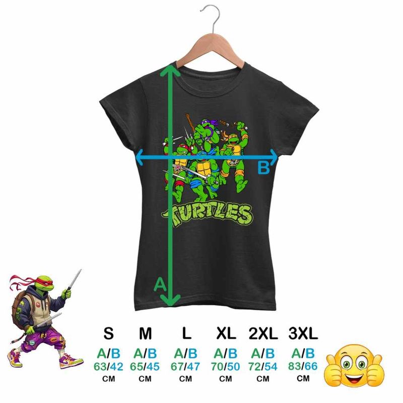 Fashion, accesorii si bijuterii - Femei - Imbracaminte femei - Tricouri si topuri femei - Tricou Femei Testoasele Ninja Teenage Mutant, negru, marime L - Infinity.ro