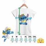 Fashion, accesorii si bijuterii - Femei - Imbracaminte femei - Tricouri si topuri femei - Tricou Femei Stitch Coronita, alb, marime XL - Infinity.ro