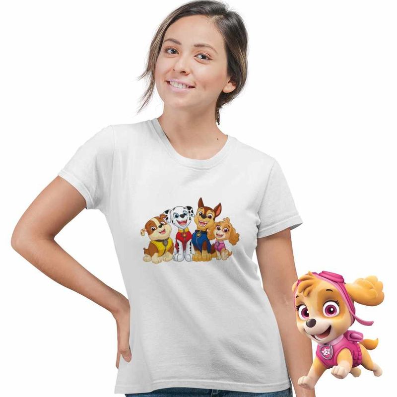 Fashion, accesorii si bijuterii - Femei - Imbracaminte femei - Tricouri si topuri femei - Tricou Femei Paw Patrol Desene Animate Patrula Catelusilor, alb, marime S - Infinity.ro