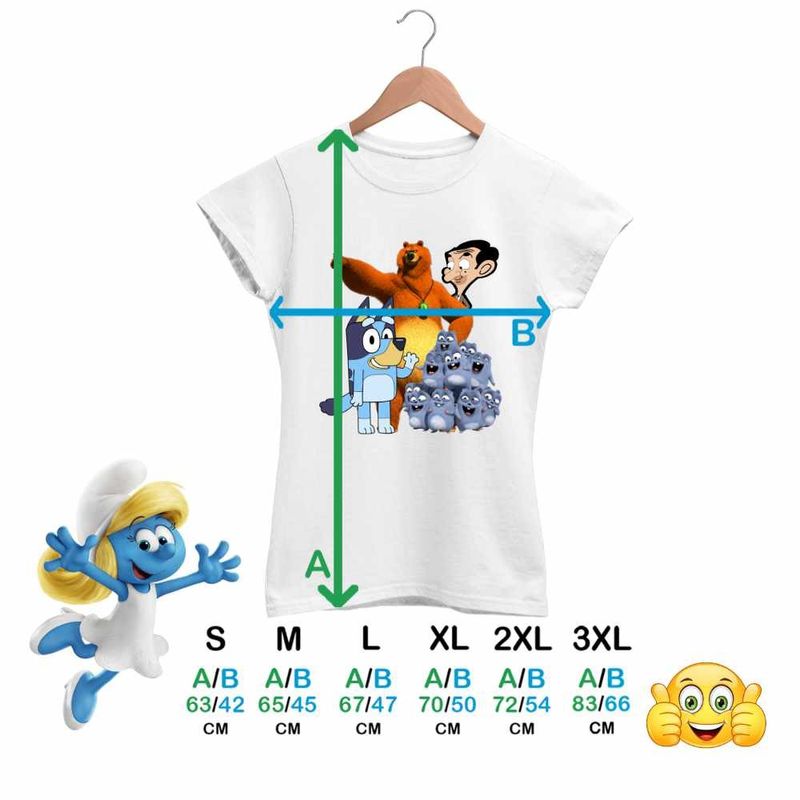 Fashion, accesorii si bijuterii - Femei - Imbracaminte femei - Tricouri si topuri femei - Tricou Femei Grizzy Lemingi Bluey Mr Bean, alb, marime 2XL - Infinity.ro