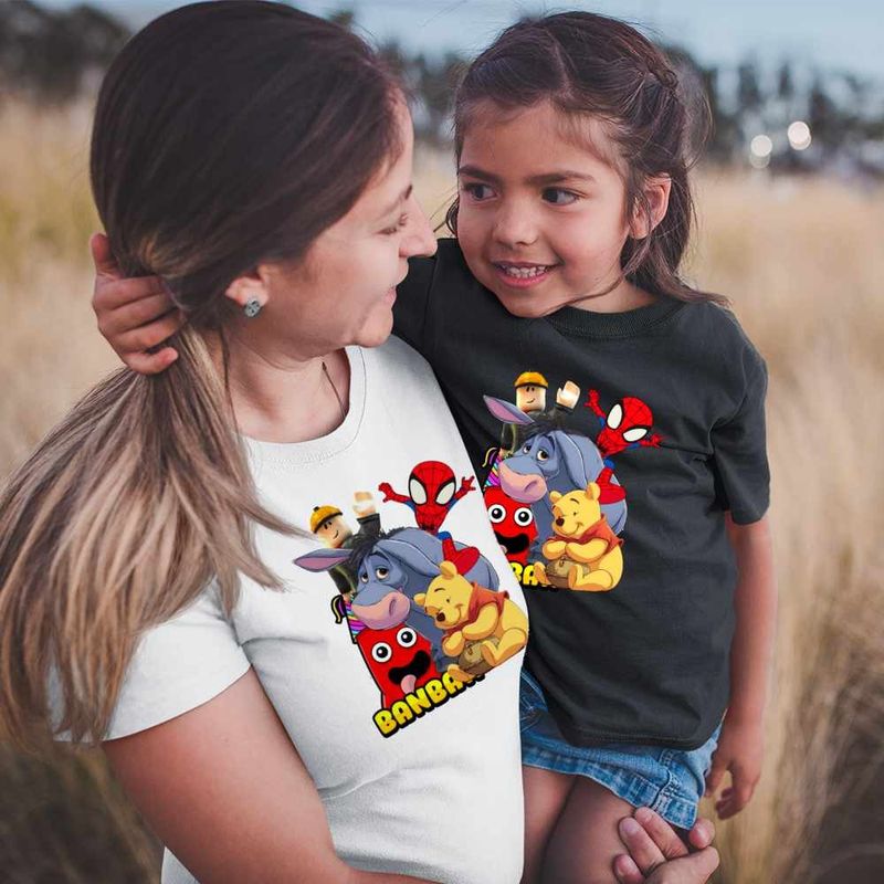 Fashion, accesorii si bijuterii - Femei - Imbracaminte femei - Tricouri si topuri femei - Tricou Femei Banban Paienjenel Winnie Roblox, negru, marime XL - Infinity.ro