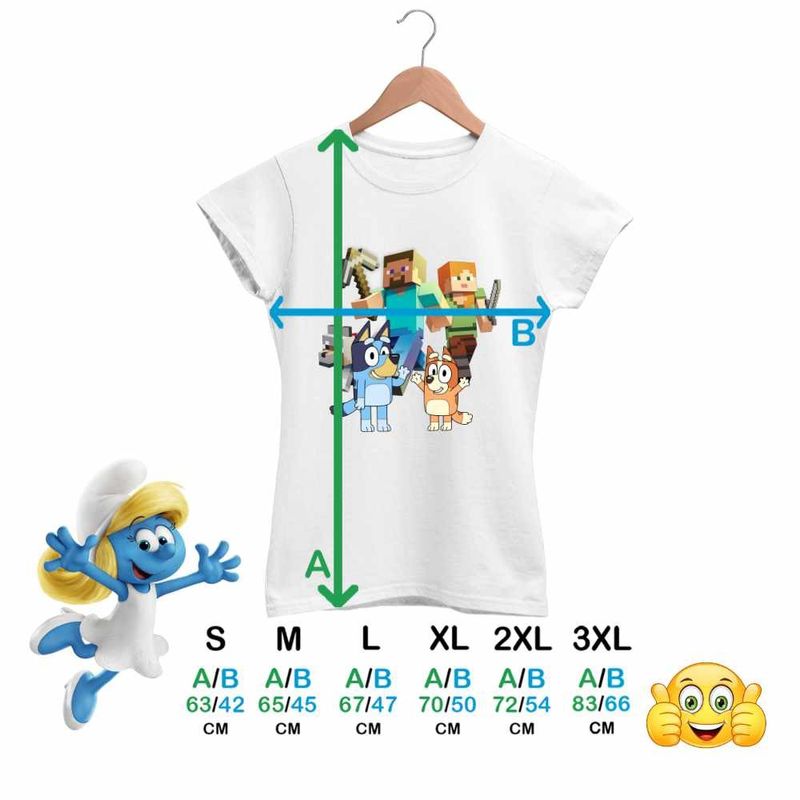 Fashion, accesorii si bijuterii - Femei - Imbracaminte femei - Tricouri si topuri femei - Tricou Femei Minecraft Bluey Bingo, alb, marime XL - Infinity.ro