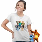 Fashion, accesorii si bijuterii - Femei - Imbracaminte femei - Tricouri si topuri femei - Tricou Femei Minecraft Bluey Bingo, alb, marime XL - Infinity.ro