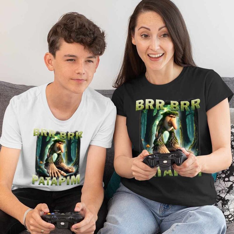 Fashion, accesorii si bijuterii - Femei - Imbracaminte femei - Tricouri si topuri femei - Tricou Femei Brr Brr Patapim Meme Brainrot Italian, alb, marime 2XL - Infinity.ro