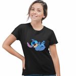 Fashion, accesorii si bijuterii - Femei - Imbracaminte femei - Tricouri si topuri femei - Tricou Femei Stitch Laught Vesel, negru, marime 3XL - Infinity.ro
